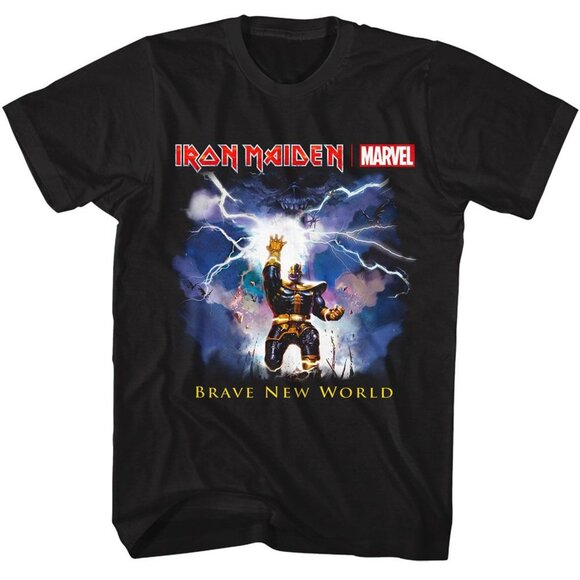 Iron Maiden T-Shirt Brave New World Black Heavy Metal Rock Band Graphic 92 - Picture 1 of 5